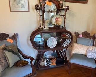EASTLAKE CHAIRS, ETAGERE