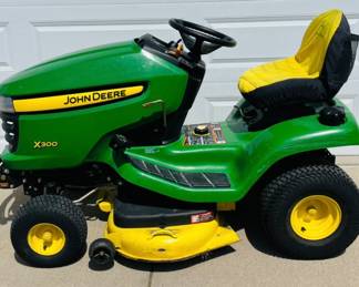 John Deere X300 Series lawn tractor.