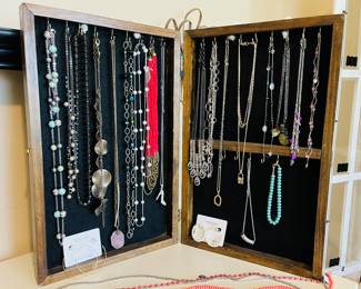 Statement necklaces and earrings