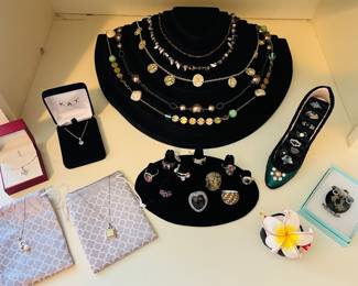 Vintage and modern jewelry pieces