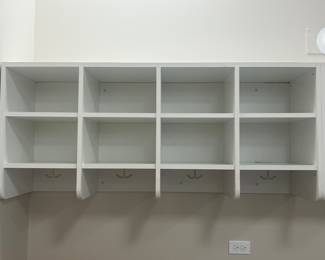 Prekindergarten Room - Wall Cubby unit - 4 columns (2 cubbies and coat hook per column)