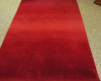 Rainbow Red 5' x 8' Plush Area Rug, Made in India