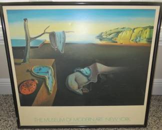1984 Salvador Dali's "The Persistence of Memory" Framed Litho on Board, The Museum of Modern Art, New York