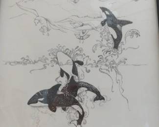 "OH! WHAT A LIFE" Jo-Anne Pearson 1988 Black/White Whale Litho