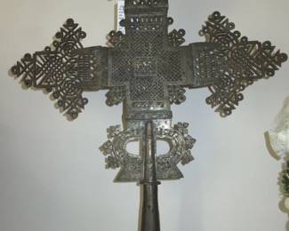 Authentic Vintage Handcrafted Ethiopian Processional Cross