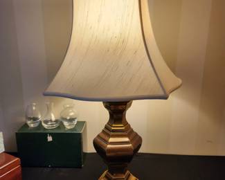 Pair vintage brass lamps