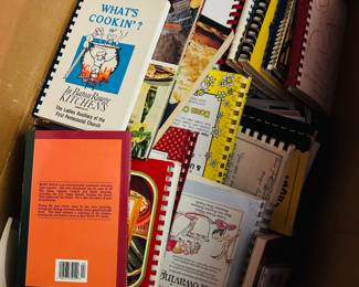 A VARIETY OF VINTAGE COOKBOOKS  ((COOKBOOK COLLECTER))