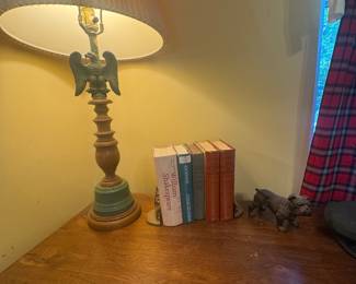 brass and wood EAGLE LAMP