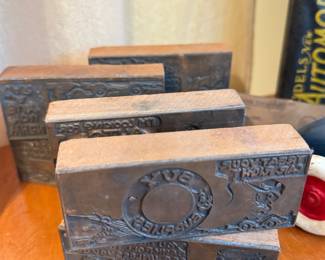 antique prink blocks, all auto related, advertising
