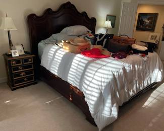 King bed. pair of side chests