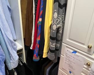 Men’s clothing size L, sweaters, jackets, sport coats