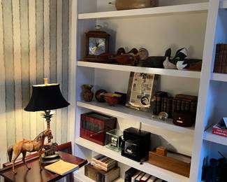 Signed duck decoys, watch winders, misc decor