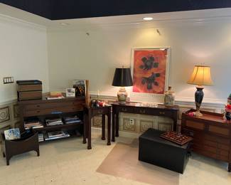 Misc decor, console tables, lamps