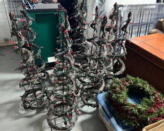 Set of 12 lighted trees
