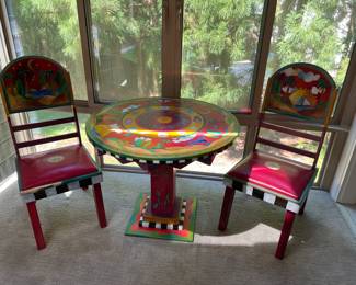 Table and chairs by Sticks Art Furniture
