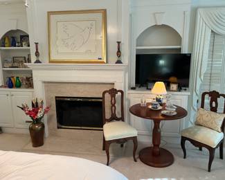 Cherry table, decor, television 