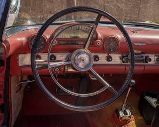 Driver's eye view of the 1956 T Bird 