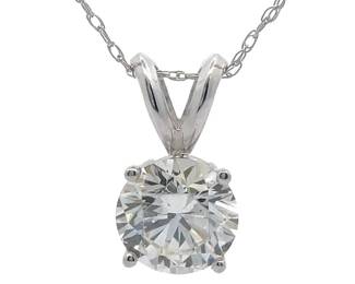 1.55 Carat Diamond Solitaire Split Bail Pendant Necklace