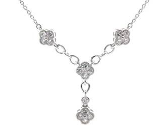 1.49 Carat Diamond Flower Cluster Y-Necklace