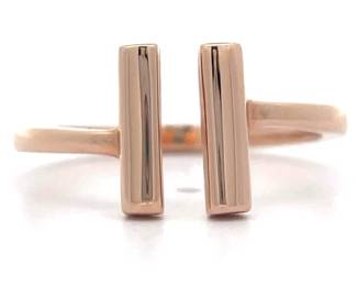 NEW! Tiffany & Co. "Tiffany T" Open Bar Ring in 14k Rose Gold