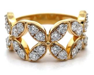 Enchanting 1.50 Carat Diamond Floral Trellis Openwork Ring