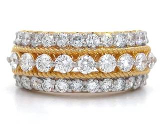 2 Carat Diamond Triple Row Twisted Rope Ring
