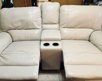 Leather Reclining Loveseat.