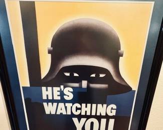 Vintage He's Watching You - WW2 Poster