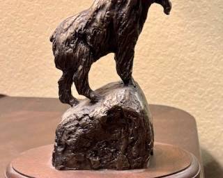 Wally Shoop Vintage Cast Bronze 1992 Sculpture Mountain Goat