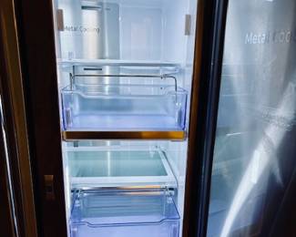 Samsung Stainless Refrigerator/Freezer.  35" x 34" x 71" Top Condition.