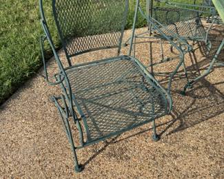 Wrought Iron Patio/Porch Table and Chairs. 7 Pc.
