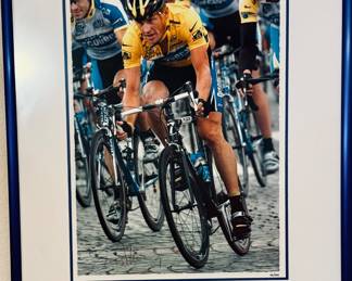 Limited Lance Armstrong Signed/Numbered Tour de France. Framed w/COA