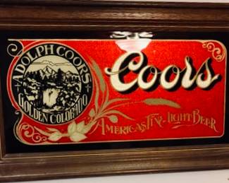 Vintage Coors Bar Mirror.