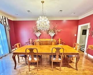 French burl dining suite