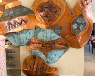 Copper metal wall art