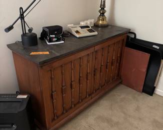 Drexel Heritage Walnut credenza with Slate top