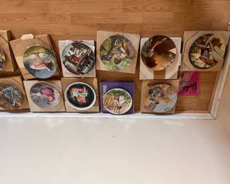Painted plates with original boxes. $4 each or 3 for $10..  Approximately 236 plates are available. An offer to buy all can be presented to the estate for consideration.
