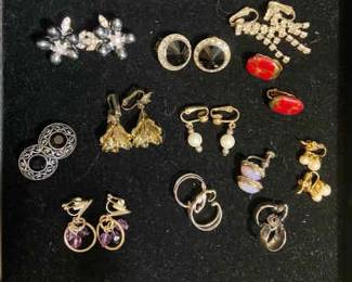 Vintage Clip On Earrings Silver Gold Toned