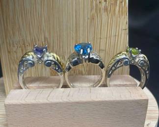 2 925 Rings And 1 Sterling With Gems