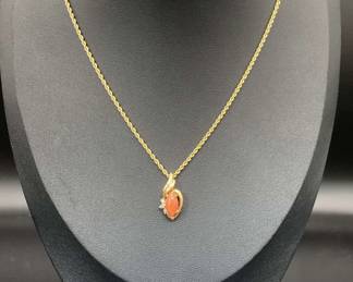 14k Gold Chain With Pendant In 14k Gold