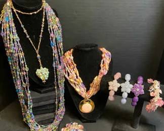 Colorful Beaded Costume Jewelry By Kirks Folly