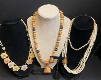 Earth Toned Necklaces With Matching Brown Stone Earring Set