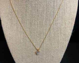 10K Gold Chain With Cubic Zirconia Heart Pendant In A Crystal Heart Case