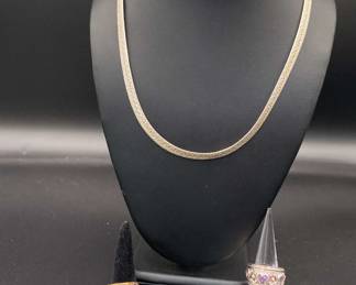 925 Necklace And Two Rings