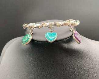 Carolyn Pollack Sterling Silver Bracelet With Charms