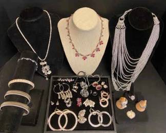 Vintage Formal Costume Jewelry Includes Rings Earrings Necklaces Bracelets