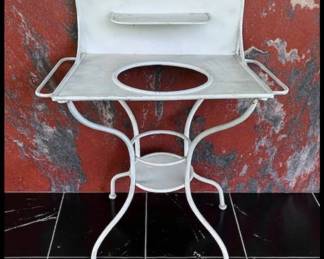 ON SALE FOR $87.50! Late 19th Century English Victorian White Enamel Painted Iron Metal Washstand!