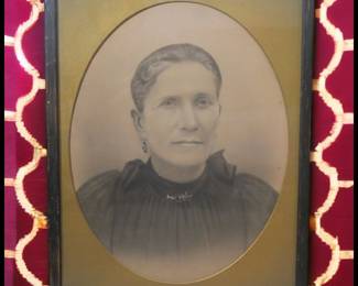 ON SALE FOR $75! Early 20th Century Victorian Mourning Widow Framed Charcoal Portrait Drawing!