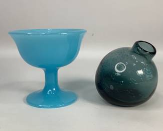 Fenton Compote & Chive CA Bud Vase