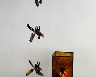 Lantern Style Lamp with Wind Spinner